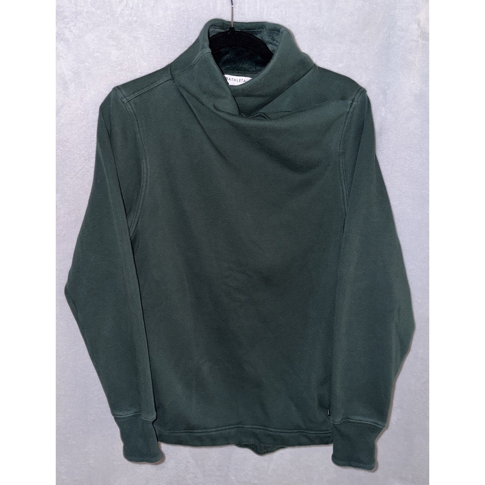 Athleta Cozy Karma Twist Neck Sweatshirt in Green Medium